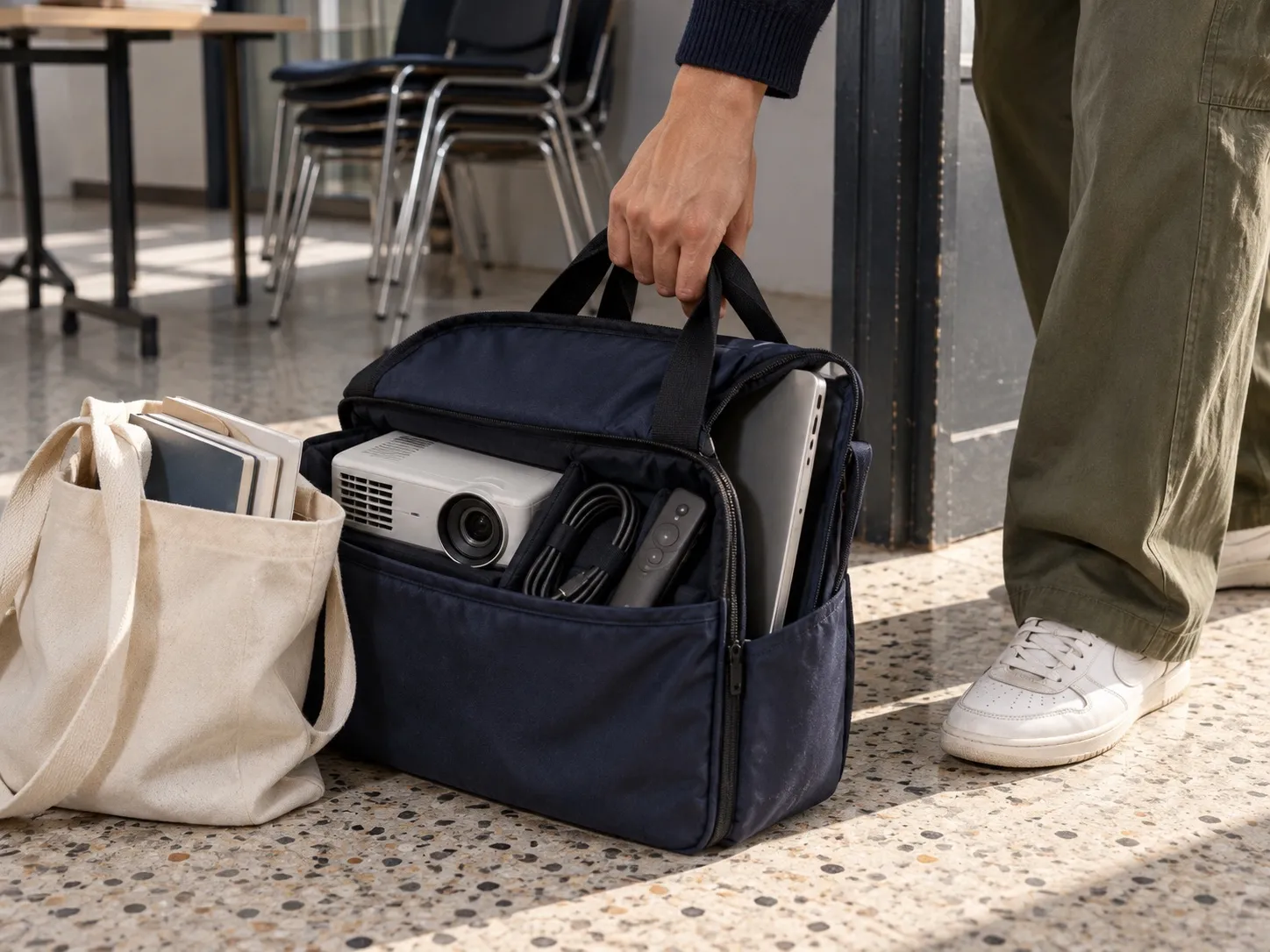 Your equipment travels to every session